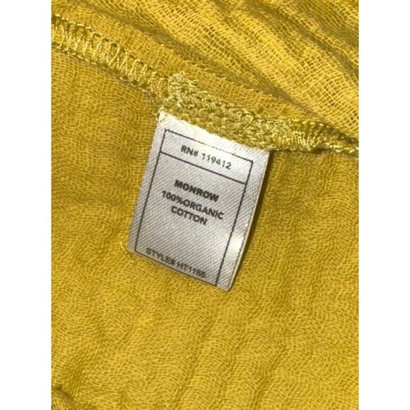 Monrow Womens Sleeveless  mustard color V-Neck Top - Eco-Friendly Organic Cotton - Picture 4 of 9